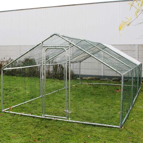 Enclos Exterieur Voliere Poulailler Clapier De Lapin Cage Pour Petits Animaux 6x3x2m Auvent