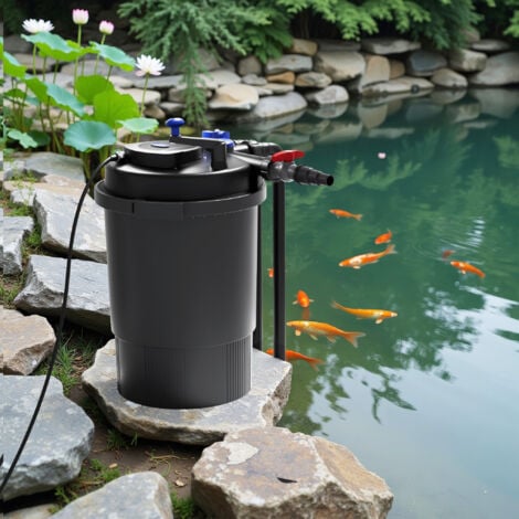 SunSun CPF-30000 Filtre de bassin à pression UVC – 55 W – pour étang jusqu’à 60000 l – 12 000 l/h – Filtration biologique avec Clarificateur Stérilisateur