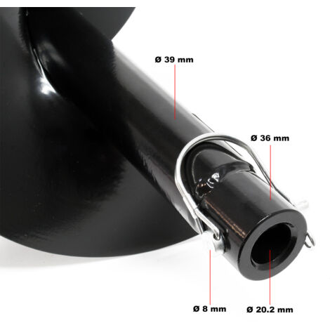WilTec Vis Sans Fin 100 Mm – Longueur 775 Mm En Fonte – Tarière De Rechange Pour Perceuse De Sol Thermique – Forage Pieux, Poteaux, Drainage