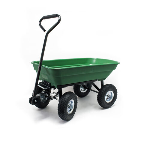 Chariot de jardin à main avec Benne basculante Volume 55L Capacité de charge 200Kg Remorque Brouette