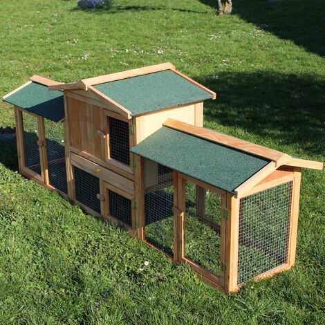 Cage Clapier Enclos lapin Extérieur en bois Haute Qualité pour lapins  petits animaux- Modèle : 022 Mukkel 104 x 55 x 94 cm