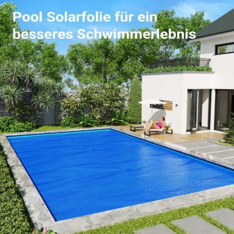 Wiltec Bâche à bulles solaire rectangulaire pour piscine, 5 x 8 m, 140 µ, en PE, couleur bleue, couverture piscine, chauffage piscine