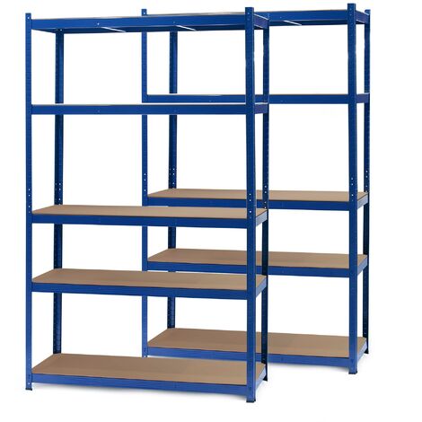 WilTec étagère Charge Lourde - Lot De 2, 120x50x200cm, 5 Niveaux, Bleue