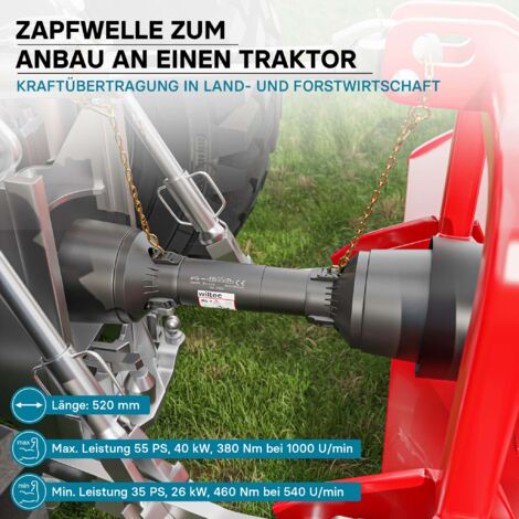 WilTec Arbre De Transmission T4 Cardan 1400-1540mm 460Nm 540 TR/Min - 1 3/8 6 Dents