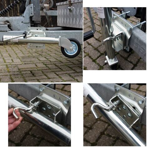 XPOtool Roue jockey Charge lourde – Capacité max. 540 kg – Hauteur de levage max. 260 mm – en Acier galvanisé – avec Manivelle – Roulette avant Voitures Remorques