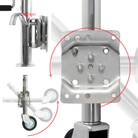 XPOtool Roue jockey Charge lourde – Capacité max. 540 kg – Hauteur de levage max. 260 mm – en Acier galvanisé – avec Manivelle – Roulette avant Voitures Remorques