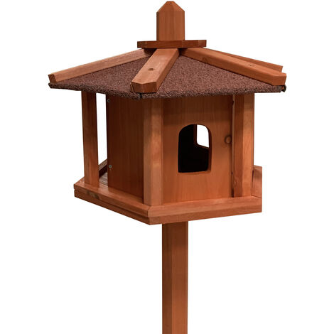 Mangeoire à Oiseaux Sur Pied Relaxdays | En Bois De Sapin, 107 Cm De Haut | Pour Jardin, Balcon Ou Terrasse