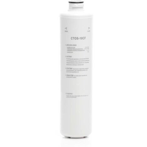 Naturewater CTOS-10CF Filtre à bloc de charbon actif fritté de rechange – 300 x 70 x 70 mm – Traitement Eau potable – Filtration