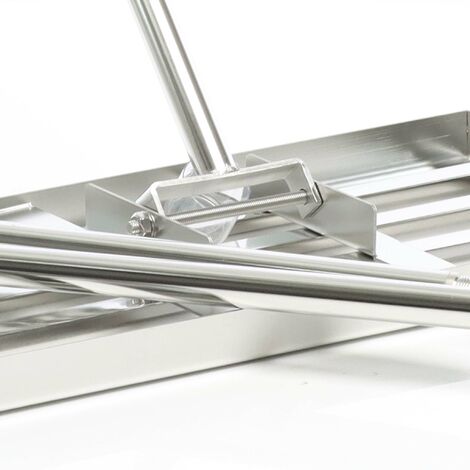 Wiltec Raclette à Gazon Inox Taille S 50x25cm – Manche 2m Réglable – Nivelleuse Pelouse & Sablage