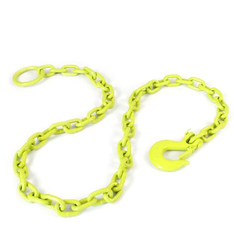 Chaîne Forestière Ronde 10mm - 3 Mètres Avec Maillon Ovale Et Crochet - Charge Rupture 12 600 Kg