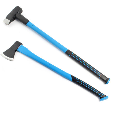 Hache TOTAL 800 G - Lame Acier Carbone, Manche Fibre, Pour Bricolage, Camping, Jardinage