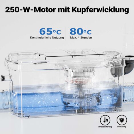 Pompe De Relevage Eaux Usées 700W - 190L/min Hauteur 9m - 4 Entrées Pour WC, Douche, Lavabo