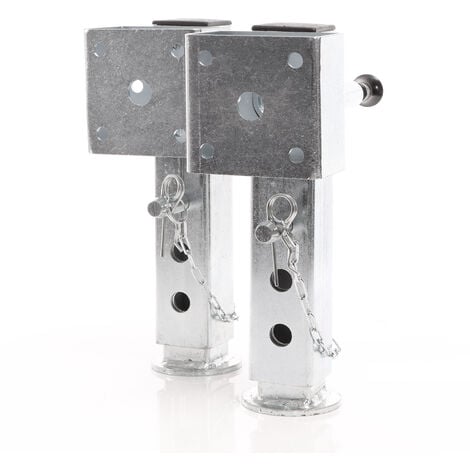 XPOtool 2x Béquilles de support pivotantes – Longueur 350 mm, levée 200 mm – Capacité max. 1300 kg – en Acier galvanisé – pour Remorques & matériel de Fixation