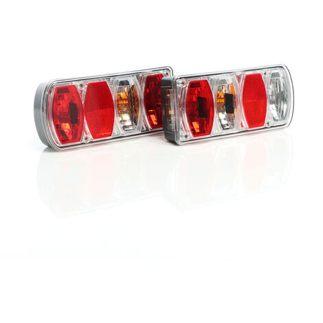 Xpotool – Feux arrière pour remorque 2 pièces – Dimensions 223 x 101 x 53 mm – Connexion d’embout T.2 – Éclairage E4 avec feu plaque
