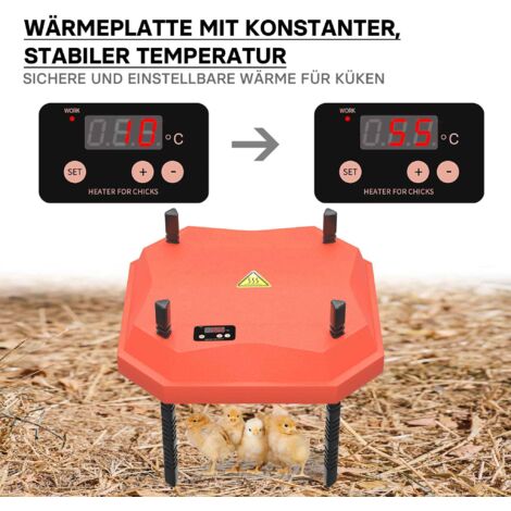 Plaque Electrique pour Poussins 25x25 cm, Panneau Chauffant pour Poulets pour élevage de 15-20 Poussins, Lampe Chauffante Poussin, Chauffage pour Poulailler pour l'élevage de Poussins (orange Plaque Electrique pour Poussins 25x25 cm, Panneau Chauffant pour Poulets pour élevage de 15-20 Poussins, Lampe Chauffante Poussin, Chauffage pour Poulailler pour l'élevage de Poussins (orange