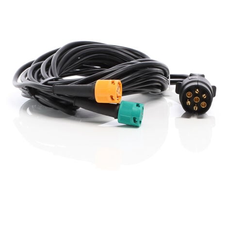 XPOtool Câble remorques 7 Broches de 5 m – avec 2 connecteurs 5 broches – pour alimentation des Feux arrière des Remorques et Caravanes
