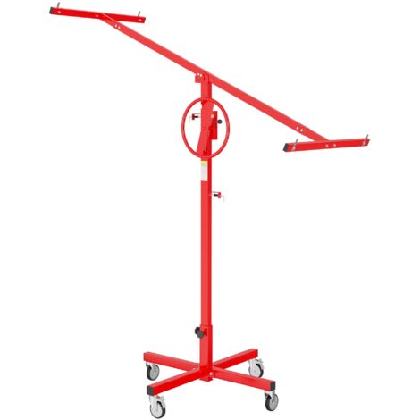 Wiltec – Lève-panneaux pour plaques de plâtre – Hauteur réglable 170-290 cm – Charge max 40 kg – Inclinaison 35° – 4 roulettes pivotantes