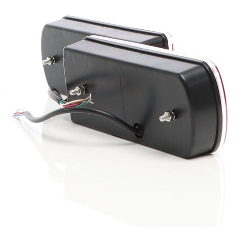 XPOtool Kit Feux arrière 2 pièces ET Câble 7 Broches de 5 m avec 2 connecteurs 5 broches – 223 x 101 x 53 mm – Connexion d’embout T.2 – Éclairage de remorque avec Feu-plaque – Sécurité routière