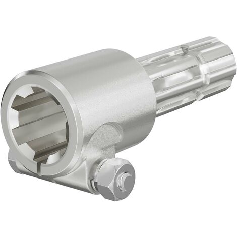 Wiltec Manchon de Prise de force Cardan - Longueur 175 mm - Raccord logement 1 3/4" 6D - Raccord sortie 8-32x38x6 - Ø 45,5 mm/37,95 mm - Arbre cannelé de tracteur