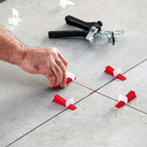 XPOtool Cale carrelage Autonivelante Lot 500 pcs. Pose Carreau Mur Sol Chantier Outil Nivellement