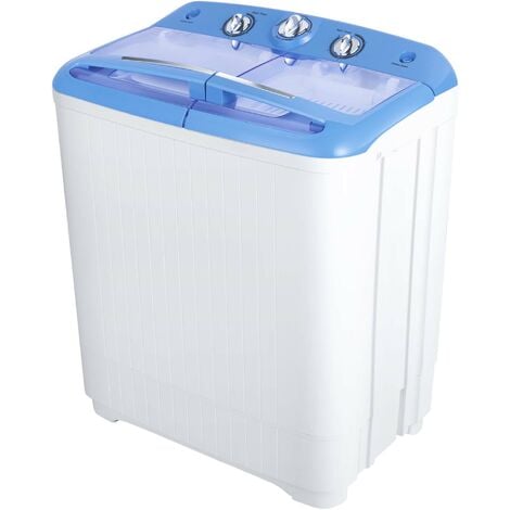 oneConcept Ecowash-Pico Mini machine à laver avec essorage 3,5 kg 380 W -  bleu Bleu