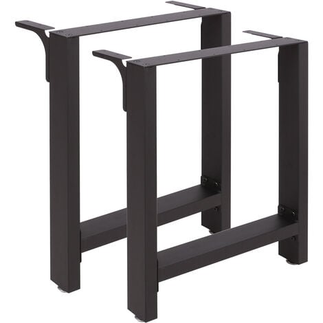 Pieds de table en Profil carré 60x72cm Revêtement en poudre Noir Piètement Meuble Support Table