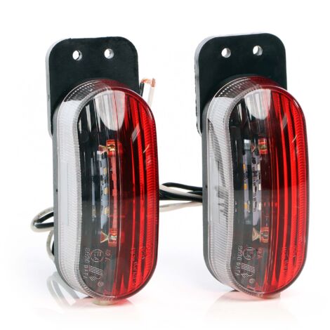 Lot De 2 Feux D'encombrement LED 24 V Blanc/rouge Châssis