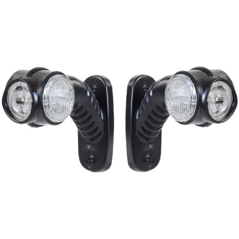 Feux De Position LED Tricolores - 2 Pièces, 12V, Forme Carrée 155x183 Mm - Pour Remorque, Camping-car, Camion