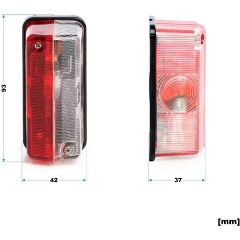 Feux De Position Latéraux LED Tricolores WilTec - 2 Feux, 4 LED Chacun, 155 X 183 Mm, 12V, Pour Remorque, Camping-car, Camion