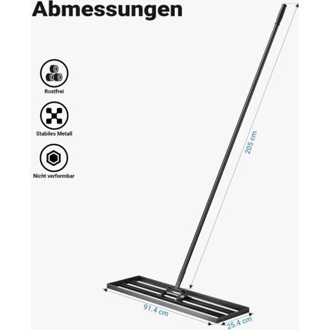 Râteau De Nivellement Wiltec 914 Mm - Manche 2m Extensible - Acier - Pour Jardin, Golf, Terrasse