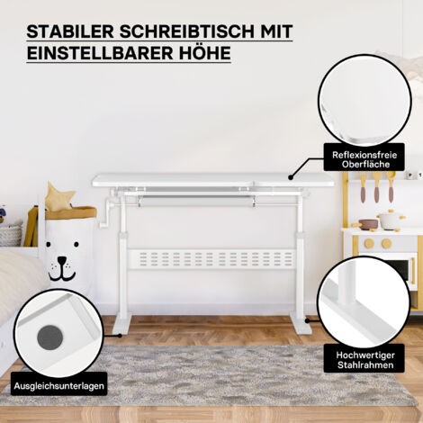 Toboli Kit Bureau Évolutif Enfant Avec Chaise - Hauteur Et Inclinaison Ajustables 664x365x546-766mm - Jusqu'à 75kg