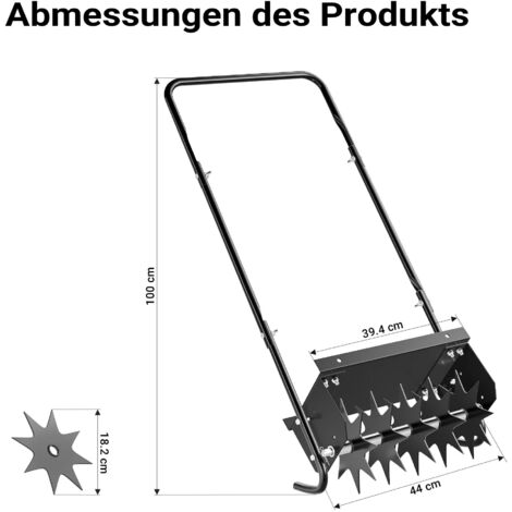 Outil Entretien Pelouse Aérateur Pelouse Poskena - Pic 24 Pointes Acier Avec Poignée T Pour Sol Compacté Outil Aération Sol