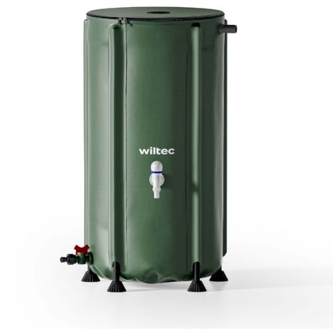 Récupérateur D'eau De Pluie Pliable 750L En PVC Vert – Avec Robinet Et Couvercle, Idéal Pour Le Jardin