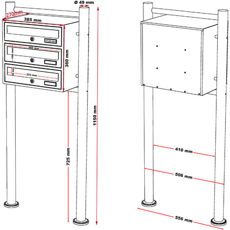 Support compact Decayeux pour boite aux lettre blanc