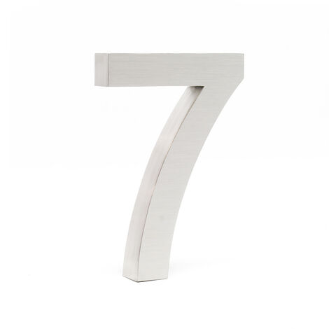 Plaque Numéro Maison Chiffre 7 3D 20cm Acier inoxydable Résistant  Intempéries Matériel Fixation