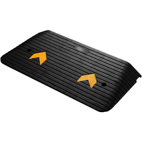 Wiltec Rampe d’accès – 902 x 457 x 76 mm – Capacité max. 50 t – en Caoutchouc – Handicapés, Fauteuil roulant & Déambulateur – Surface antidérapante (1/5)