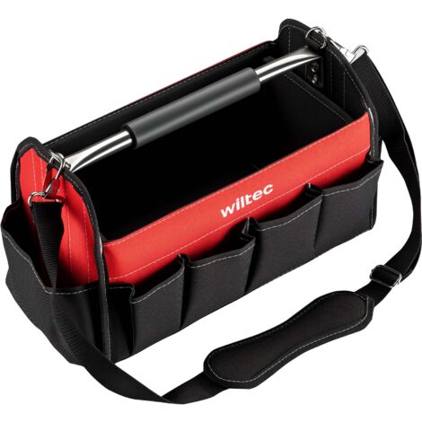 Wiltec – Sac à outils pliant 14 poches 40x19x25 cm en polyester 600D – Capacité 30 kg – Bandoulière réglable et poignée ergonomique (1/5)