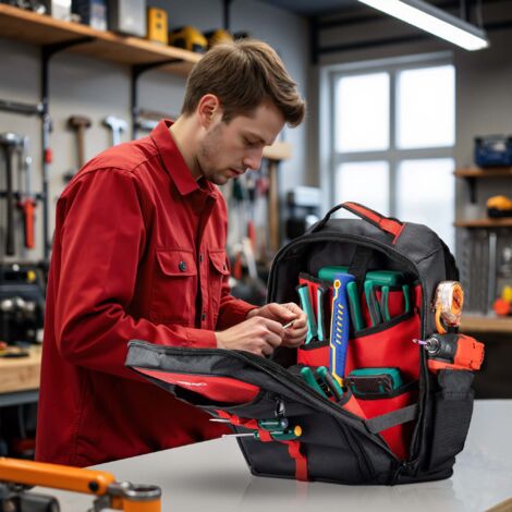 Sac Urgence Médicale Rouge Sac à Dos Premier Secours GIMA Rouge 47,5x33x30cm - Multipoches - Urgence Médicale - Polyester 600D équipement Ambulance Pompier