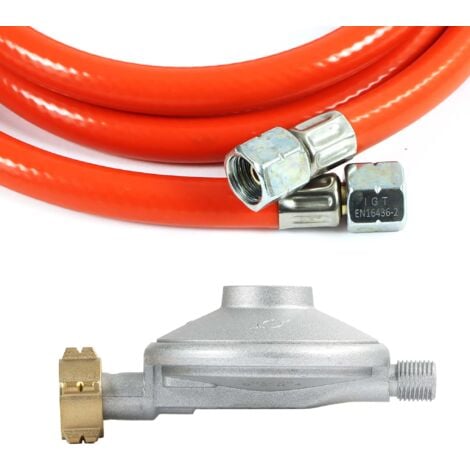 Wiltec Kit pressostat 700 mbar avec tuyau 1,5 m – pour raccords français FR – Détendeur de gaz, limiteur de pression, régulateur de pression de gaz