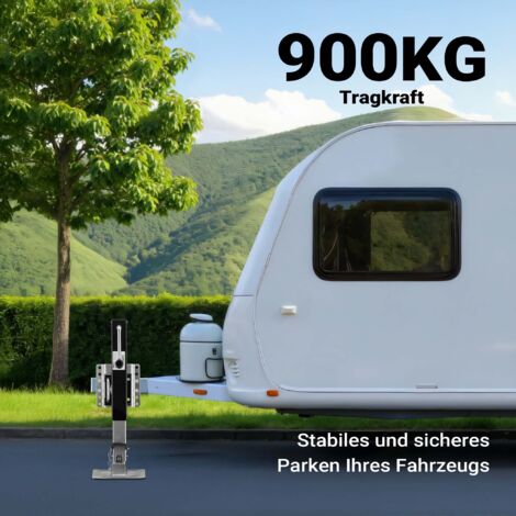 Stabilisateur Remorque Acier Réglable – Cric Camping-Car 2 Mm Épaisseur, Levage 25,5 Cm, Charge 2000 Kg, Poignée Pivotante
