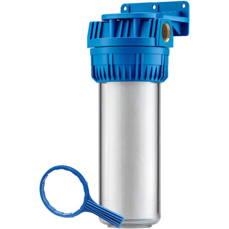Naturewater NW-BR10A Filtre à eau à 1 étape, 5 µ, cartouche de 26,16 mm (3/4), cartouche en PP de Ø60 mm, support mural pour filtre, clé pour filtre, filtre à sédiments"