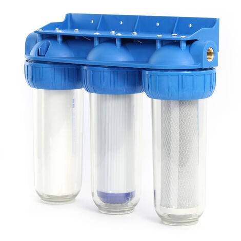 Naturewater NW-BR10B4 – Système de filtration 3 Étapes – 20,67 mm 1/2" – avec Filtre à sédiments Charbon actif Bioc et Granulés – Eau potable