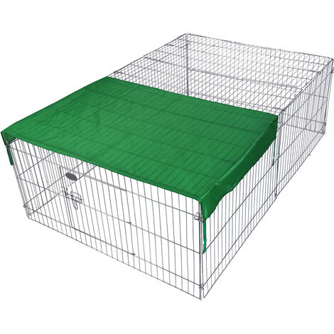 Parc Enclos pour petits animaux domestiques 122 x 95 x 58 cm Clôture avec Protection solaire Cage