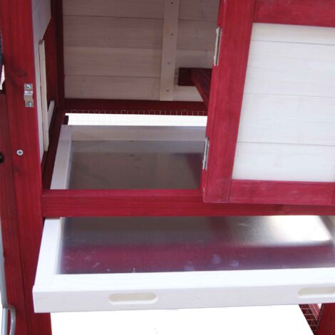 Wiltec Poulailler avec Nichoir, Enclos & Pondoir – 1155 x 520 mm – en Bois sapin – Toit bitumé – avec Grillage et Bac à crottes – Maison pour petits animaux, poules, volaille Clapier