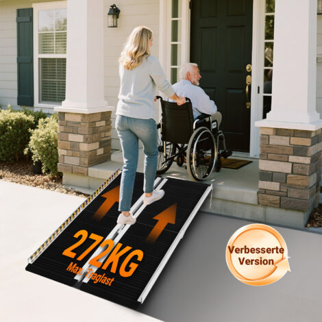 Rampe D’accès Wiltec Pour Fauteuil Roulant – Hauteur Réglable 0 à 76 Mm