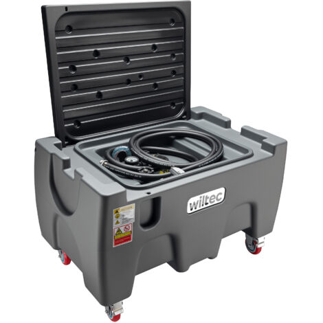 Wiltec Système de caddy ravitailleur mobile 150 l avec pompe 12 V, réservoir de carburant pour diesel et essence