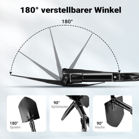 Pelle Pliable Bikain BI2400 Multifonction - Pelle, Houe, Scie, Arrache-Clous Avec Étui Nylon