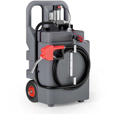 Wiltec Distributeur de diesel nomade – 55 x 45 x 105 cm – 180 W – Capacité 120 l, débit 40 l/min – Jerrycan de carburant portable – Station service mobile