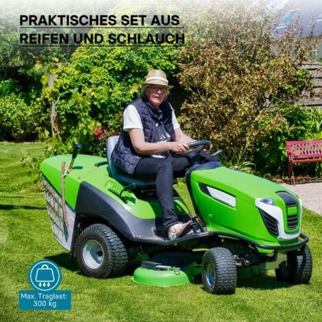 Wiltec Pneu 16x5.00-8 pour tracteur à pelouse – 420 x 420 x 130 mm – capacité de charge max. 300 kg – pour Roue Tondeuse à gazon Brouette Chariot Diable