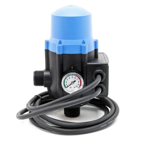 Wiltec Pressostat EPC-2 – 145 x 225 x 125 mm – 230 V – 10 bars – avec 2 Câbles – Réseaux d’eaux domestiques & Pompes monophasées – Anti-marche à sec